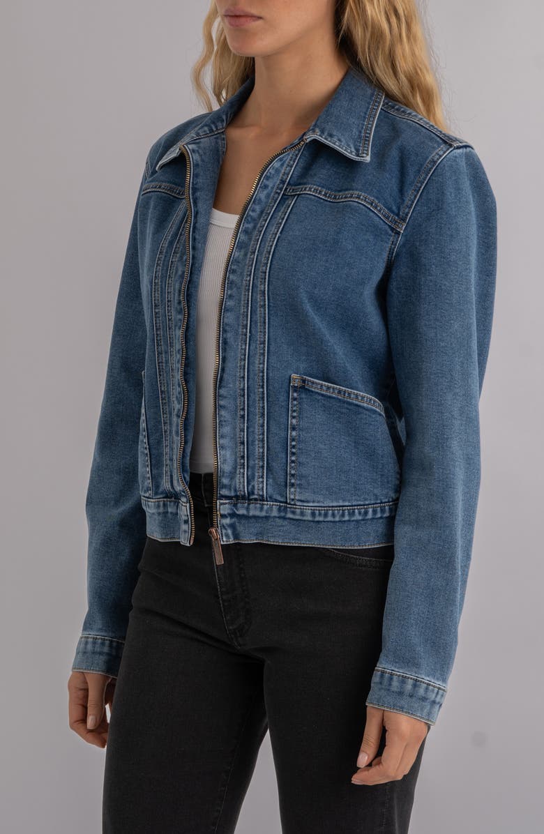 KUT from the Kloth Genevieve Zip Denim Jacket, Alternate, color, Admiring