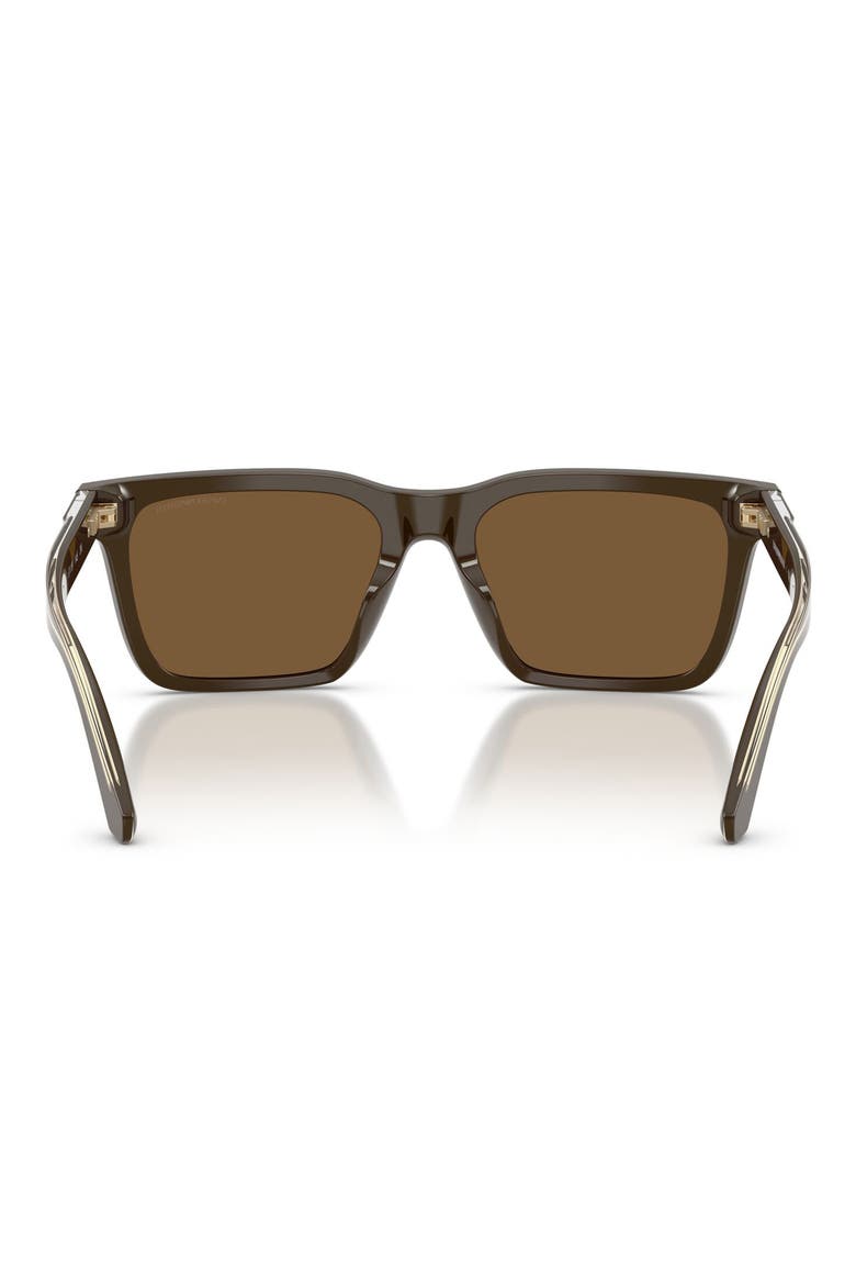 57mm Square Sunglasses, Alternate, color, SHINY BROWN / BROWN