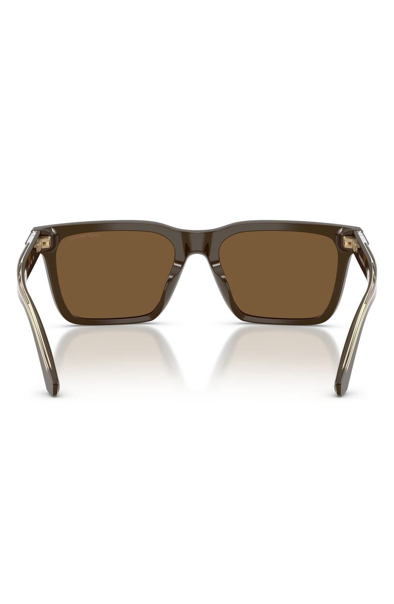 Emporio Armani 57mm Square Sunglasses, Alternate, color, Shiny Brown / Brown