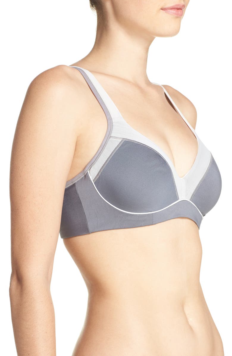 Natori Zen Convertible Underwire Sports Bra, Alternate, color, Grey/ Feather Grey