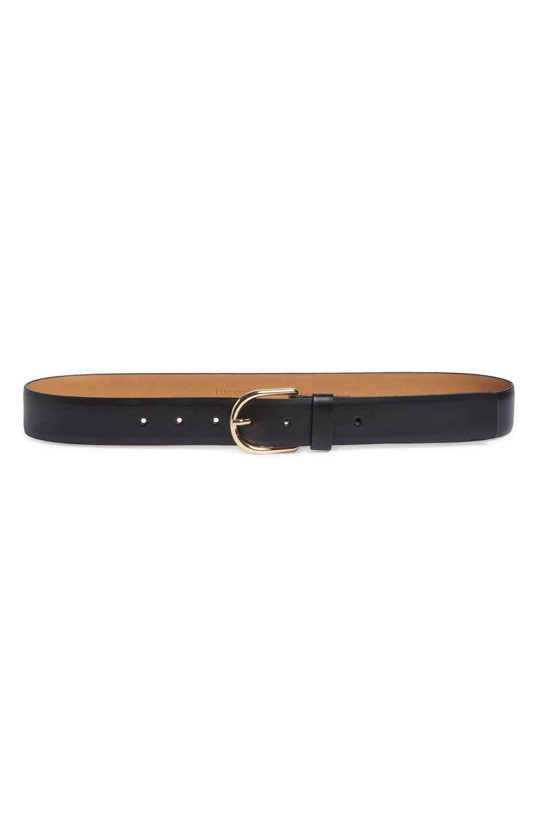 Kate Spade New York feather edge buckle belt, Main, color, Black
