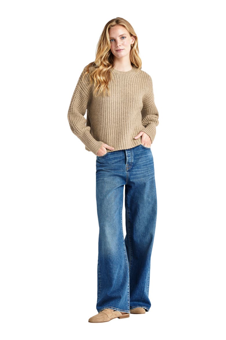 Sarah Mixed Stitch Sweater, Alternate, color, HEATHER CAMEL