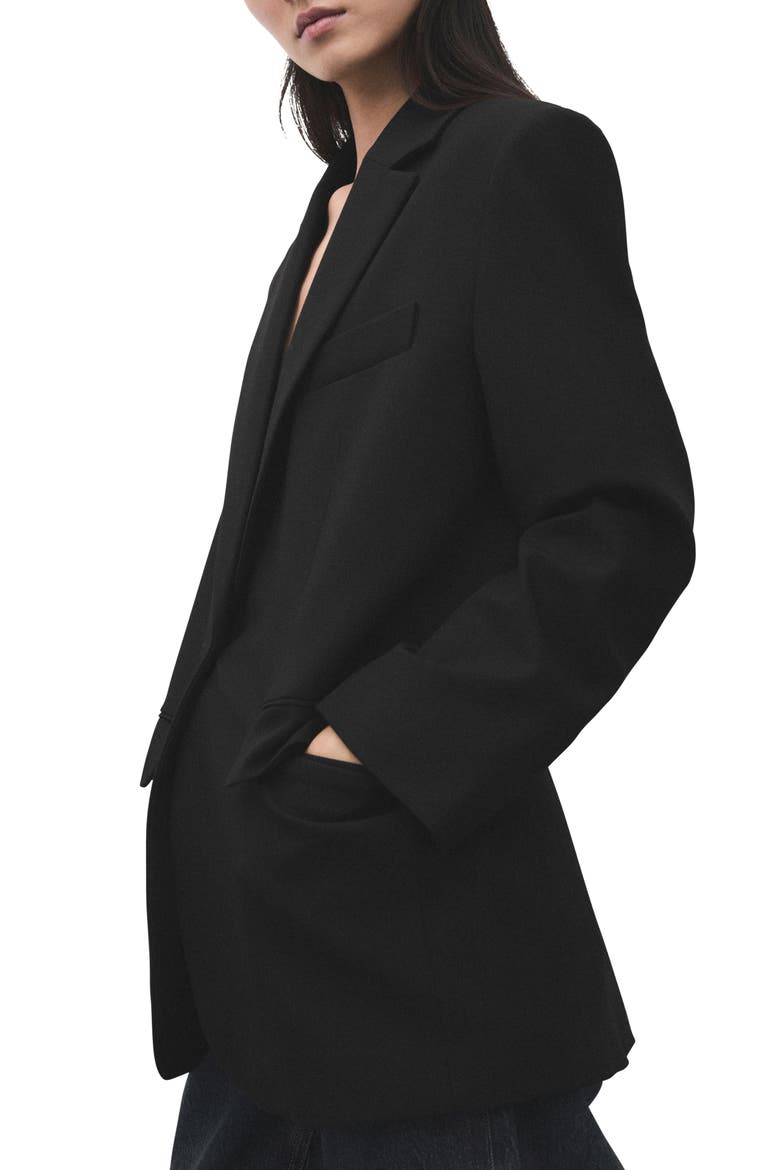 Straight Suit Jacket, Alternate, color, BLACK