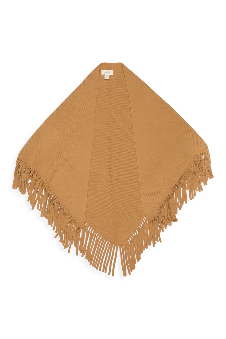 The Big Fringed Sweater Scarf, Main, color, CAMEL