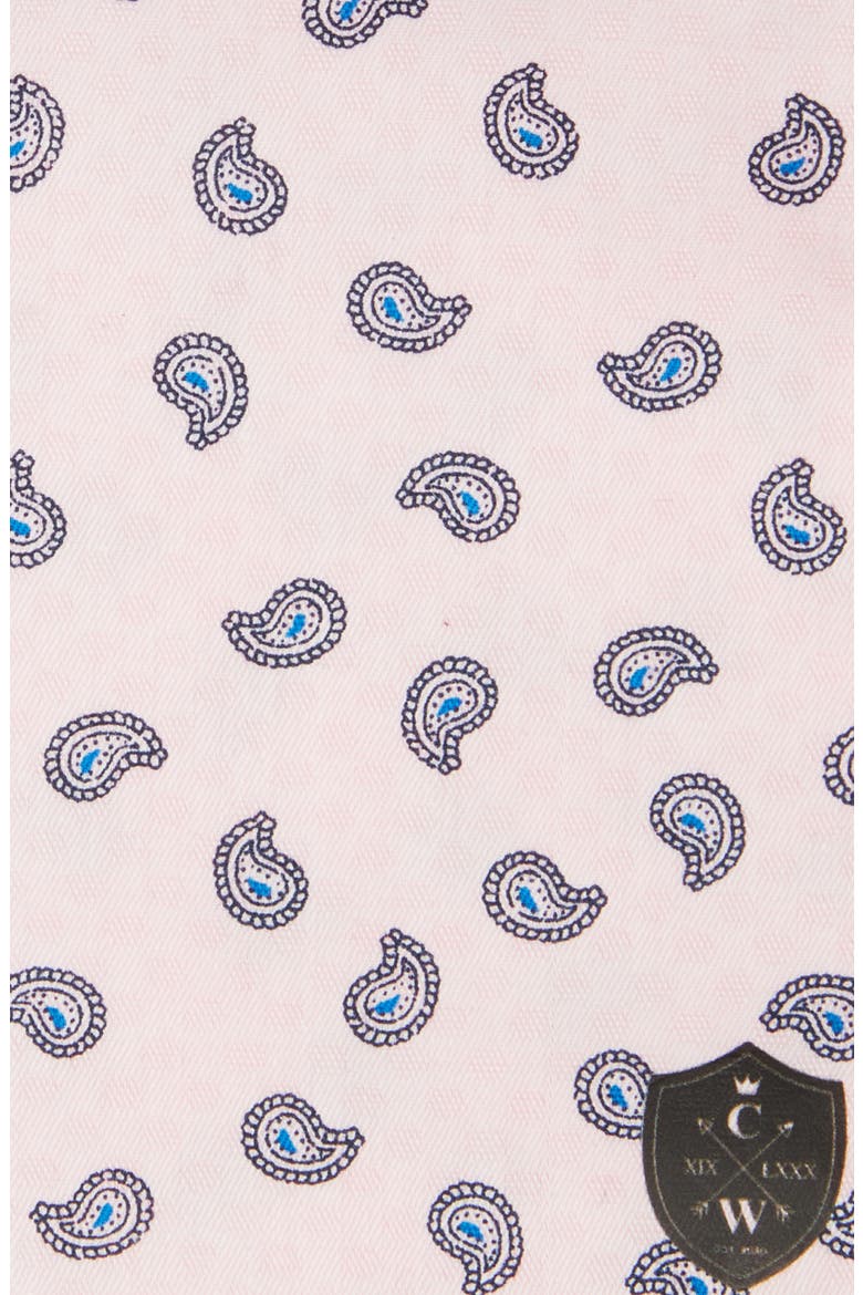 Paisley Cotton Pocket Square, Alternate, color, PINK