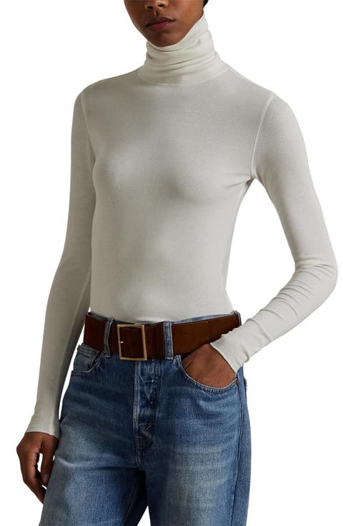 Long Sleeve Rib Knit Turtleneck Top
