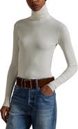 Polo Ralph Lauren Long Sleeve Rib Knit Turtleneck Top