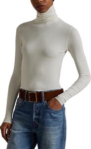 Polo Ralph Lauren Long Sleeve Rib Knit Turtleneck Top