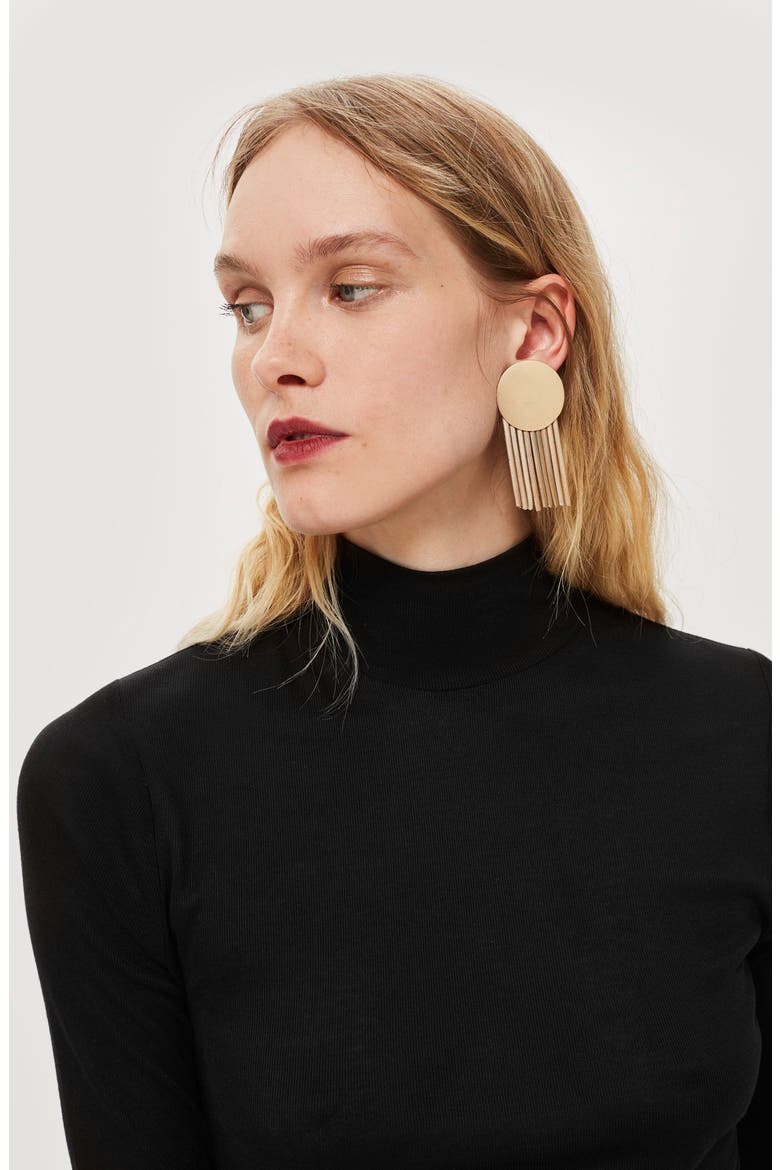 Elbow Sleeve Turtleneck Top, Alternate, color, BLACK