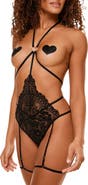 Adore Me Tiah Crotchless Playsuit Lingerie