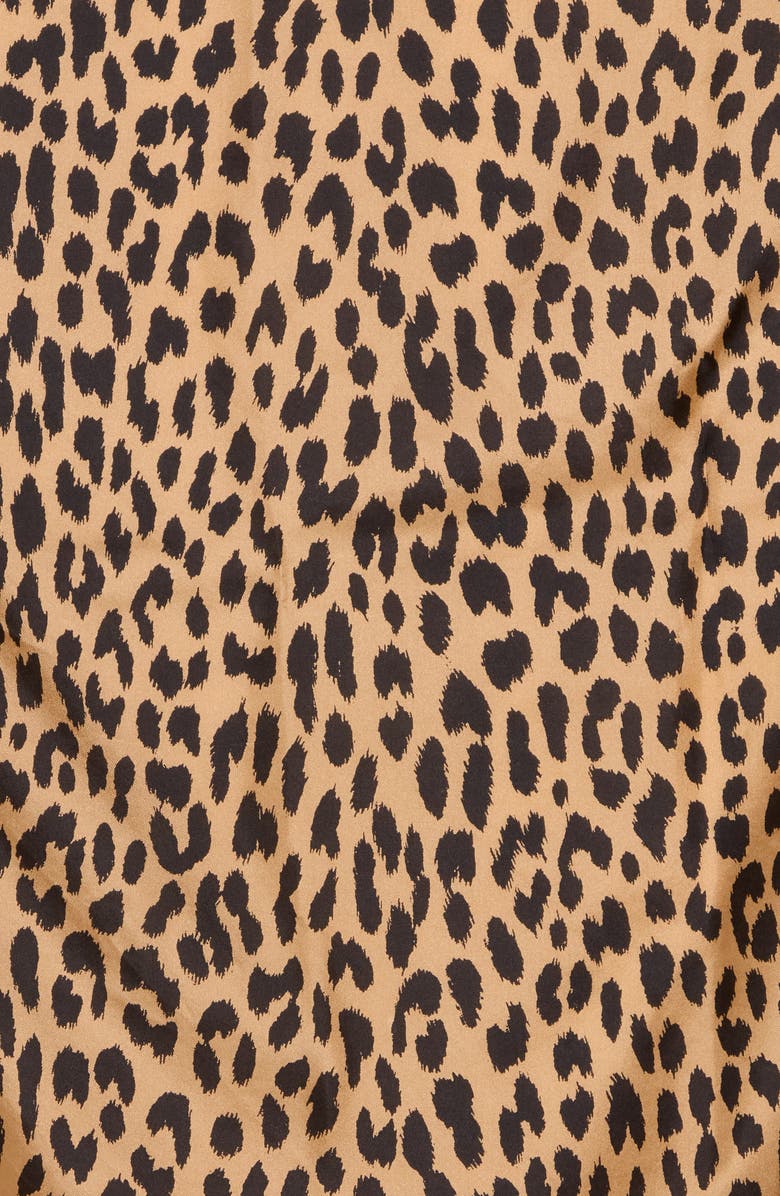Kate Spade New York modern leopard silk square scarf, Alternate, color, Light Tobacco/ Black