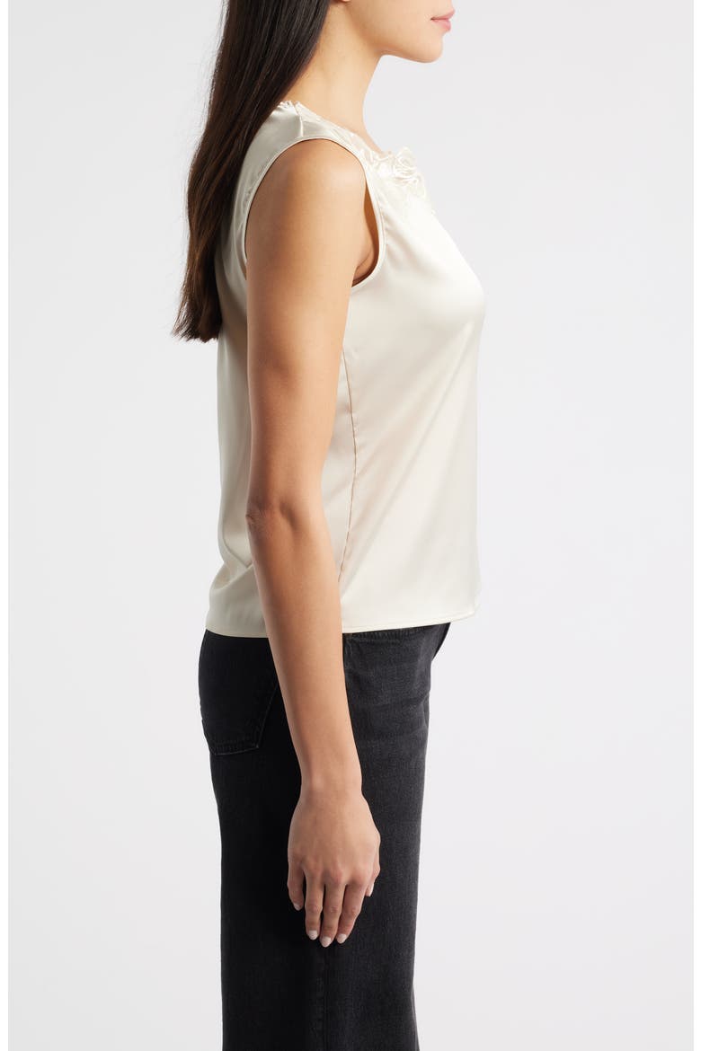 Camille Sleeveless Floral Appliqué Top, Alternate, color, CREAM