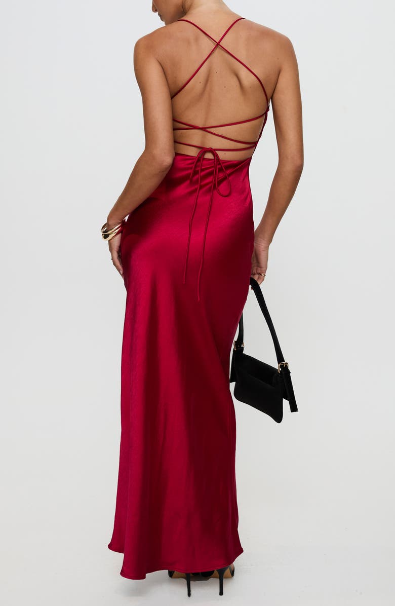Princess Polly Kristelle Strappy Back Satin Maxi Dress, Alternate, color, 