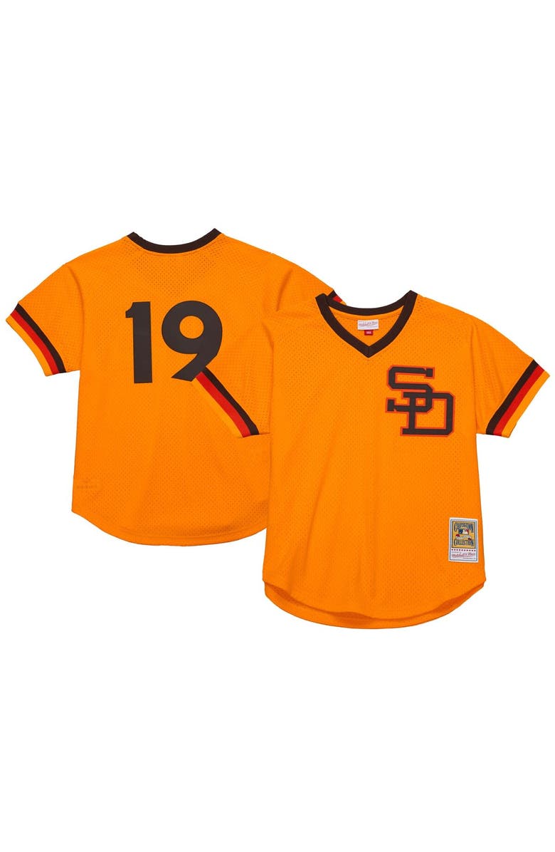 Mitchell & Ness Men's Mitchell & Ness Tony Gwynn Gold San Diego Padres 1982 Authentic Cooperstown Collection Mesh Batting Practice Jersey, Main, color, Gold