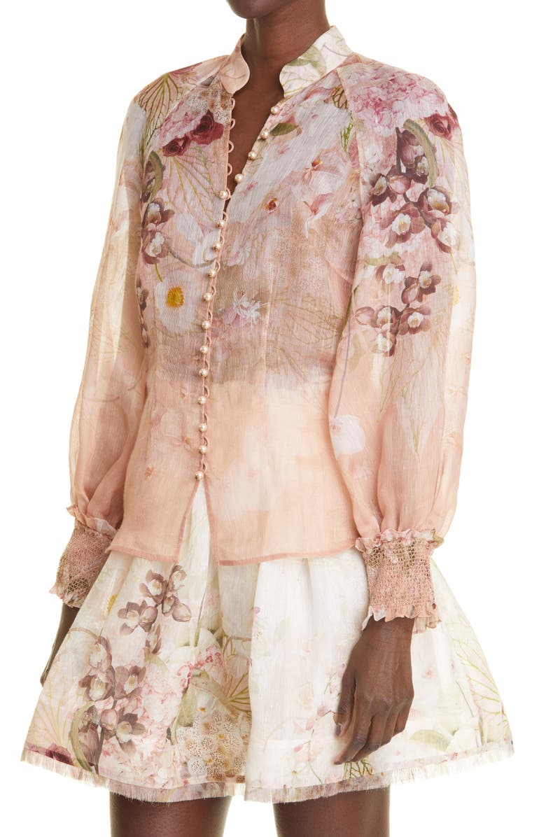 Zimmermann Dancer Floral Print Balloon Sleeve Blouse, Alternate, color, 