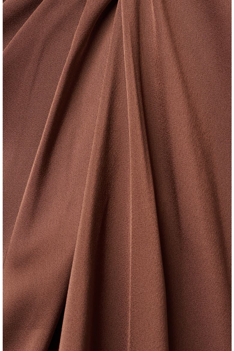 Crepe Back Satin Midi Dress, Alternate, color, ESPRESSO