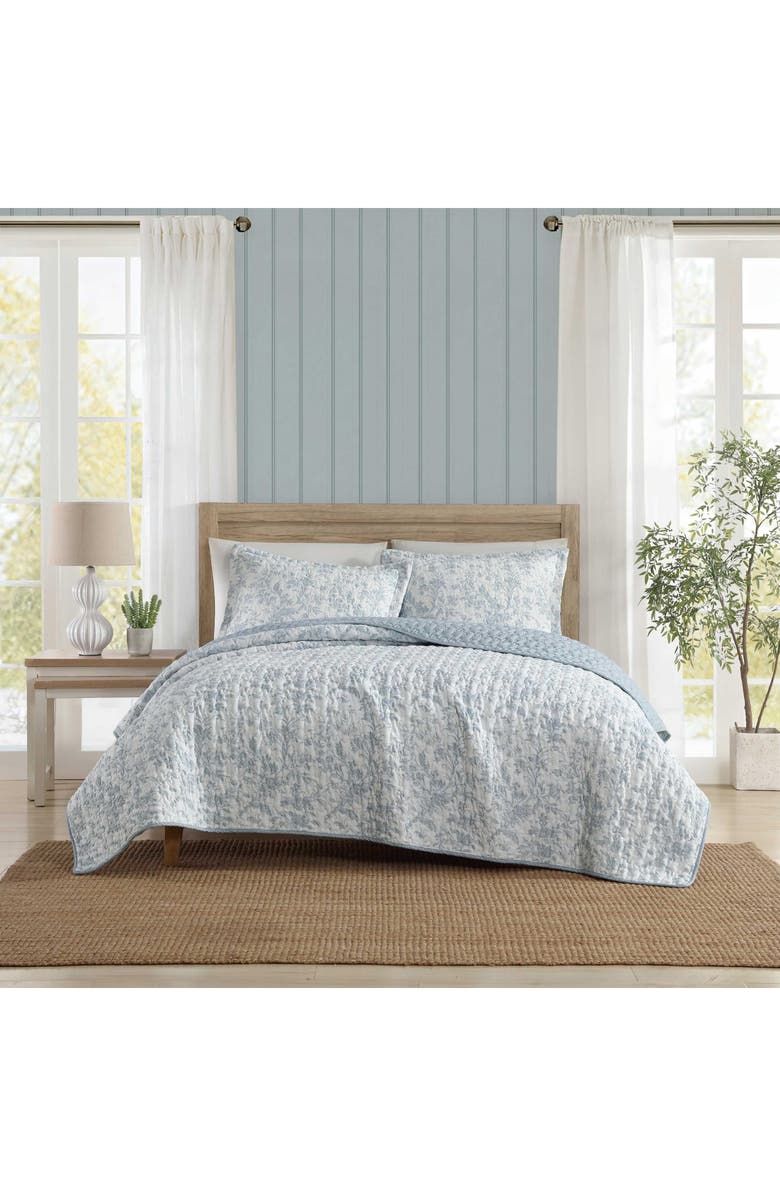 Laura Ashley Amberly 3-Piece King Quilt & Sham Set, Alternate, color, Lt-Pastel Blue