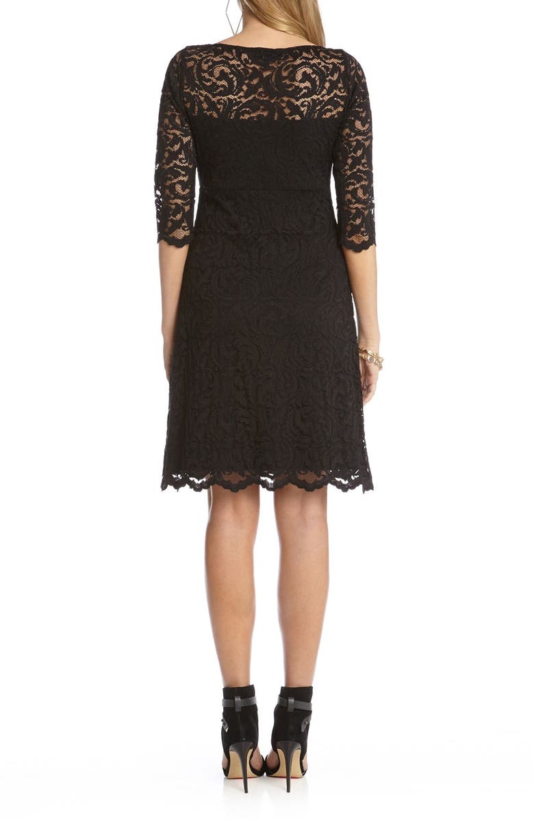 Karen Kane Scalloped Lace V-Neck Dress, Alternate, color, 