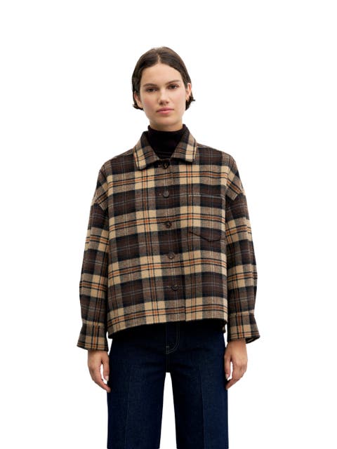 Oversized Cropped Long Sleeve Shacket
