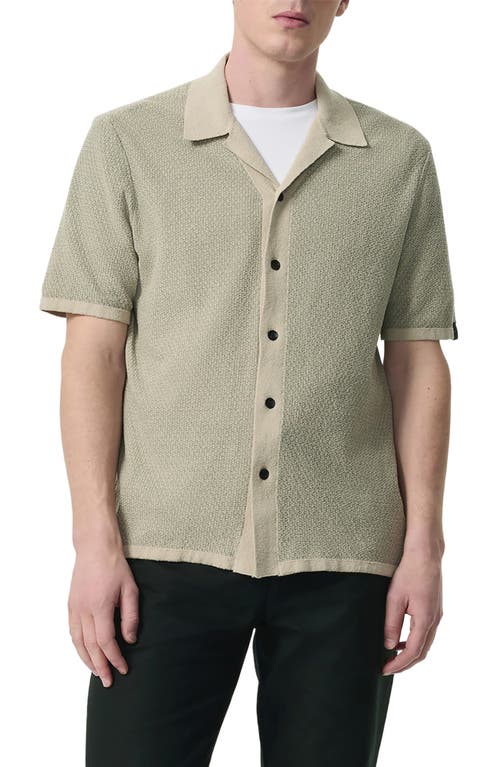 Rag & Bone Zigzag Avery Zuma Toweling Camp Shirt In Green
