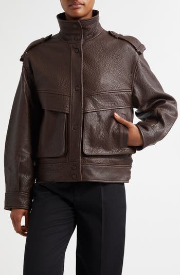【海外限定】REISSレザージャケット☆Cleo Atelier Grained Leat Buy Reiss Chocolate Cleo Atelier Grained Leather Jacket from