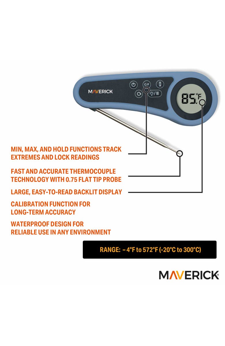 Maverick Rain Drop Waterproof Thermocouple Thermometer, Alternate, color, Blue