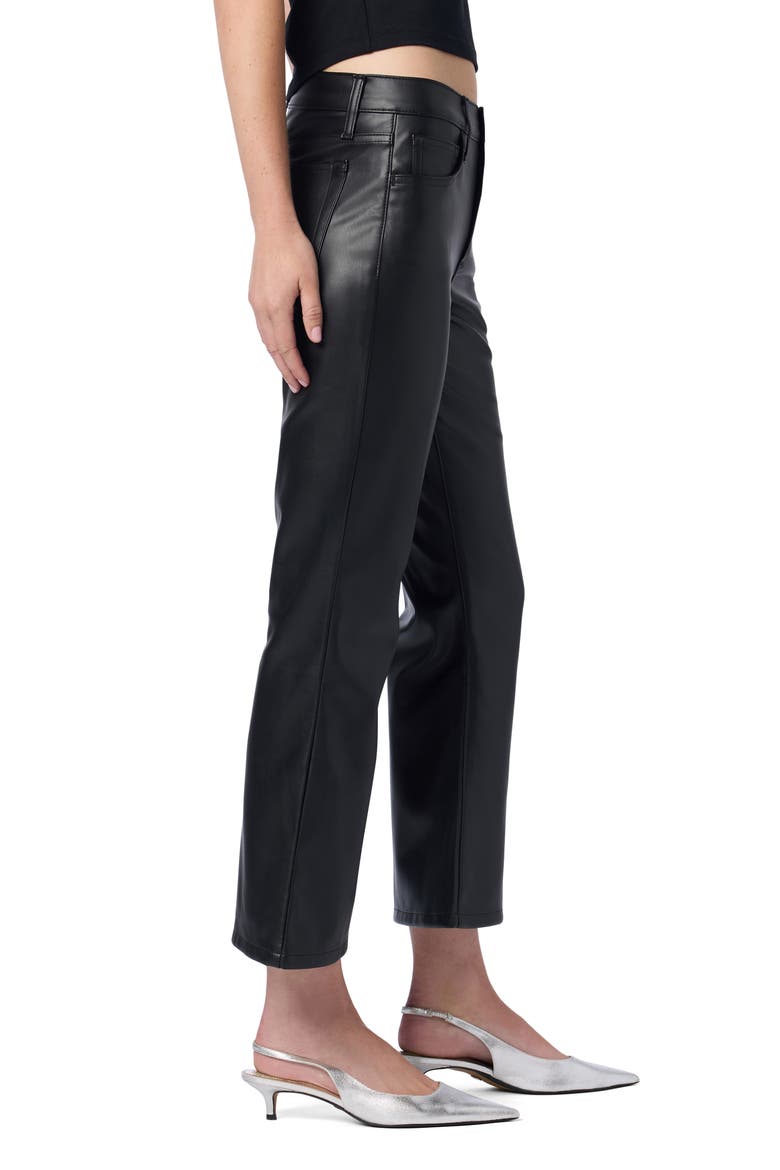 Faux Leather Mid Rise Crop Bootcut Pants, Alternate, color, BLACK