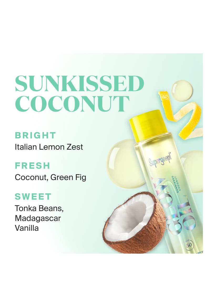 Glow Oil SPF 50 Scented Sunscreen Body Oil, Alternate, color, SUNKISSED COCONUT