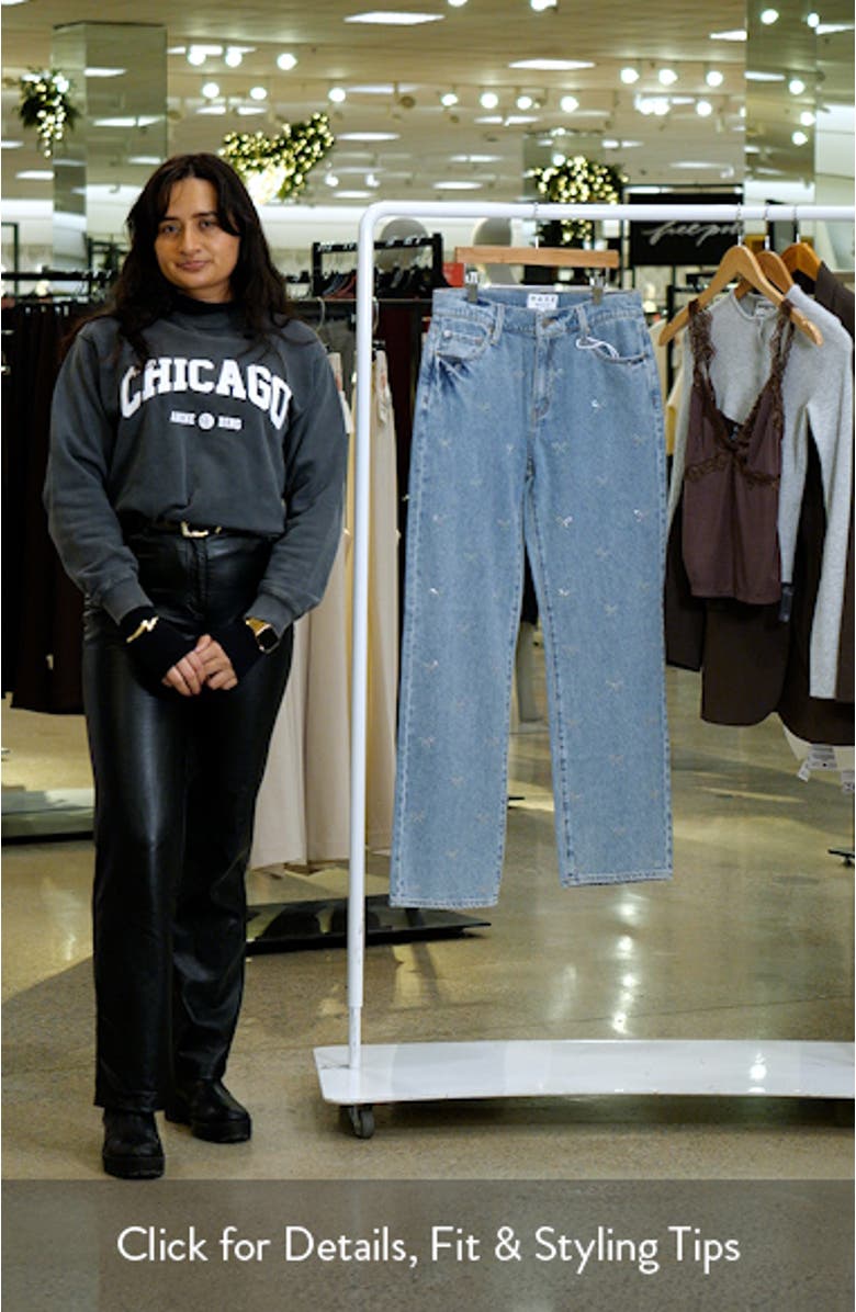 1999 Crystal Bow High Waist Straight Leg Jeans, sales video thumbnail