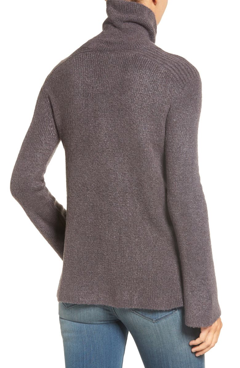 Hinge Bell Sleeve Turtleneck Sweater, Alternate, color,