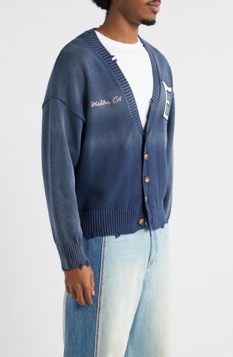 Elwood 4th Year Distressed Cardigan, Alternate, color, Midnight