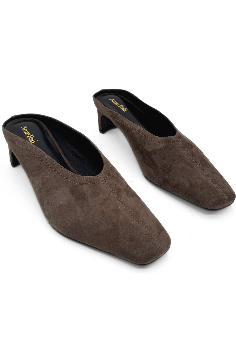 Amie Rafa Junie Heeled Suede Mule, Alternate, color, Taupe