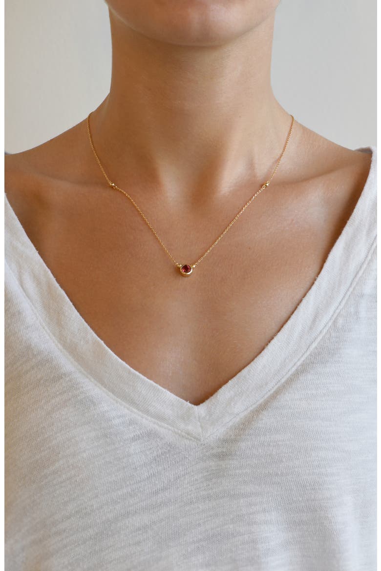 Bonheur Birthstone Pendant Necklace, Alternate, color, PINK