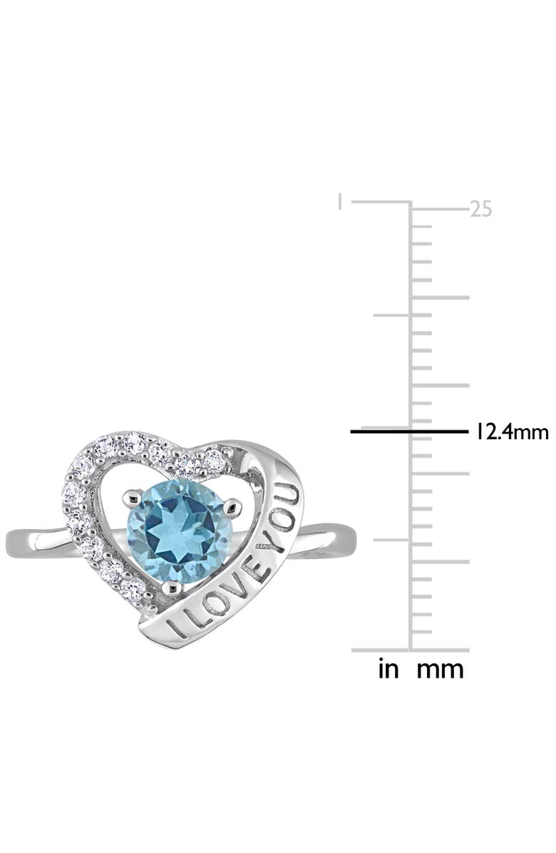 Julianna B. Blue & White Topaz I LOVE YOU Heart Ring, Alternate, color, Blue Topaz