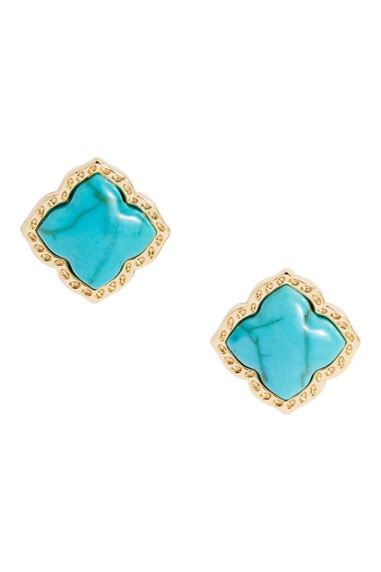 Mallory Stud Earrings, Main, color, GOLD VARIEGATED TURQ