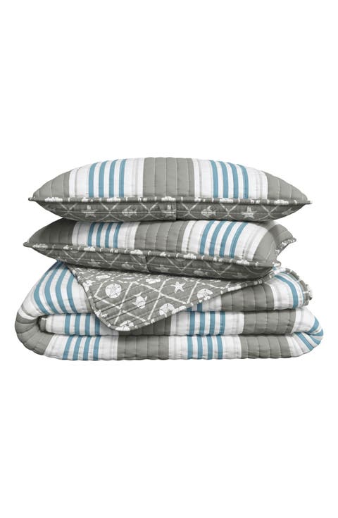 Stripe Coastal Quilt & Sham Set