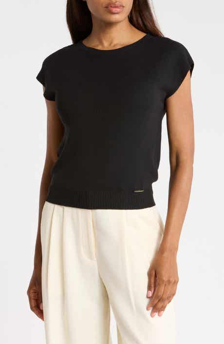 ELIE ELIE TAHARI Extended Sleeve Crewneck Sweater