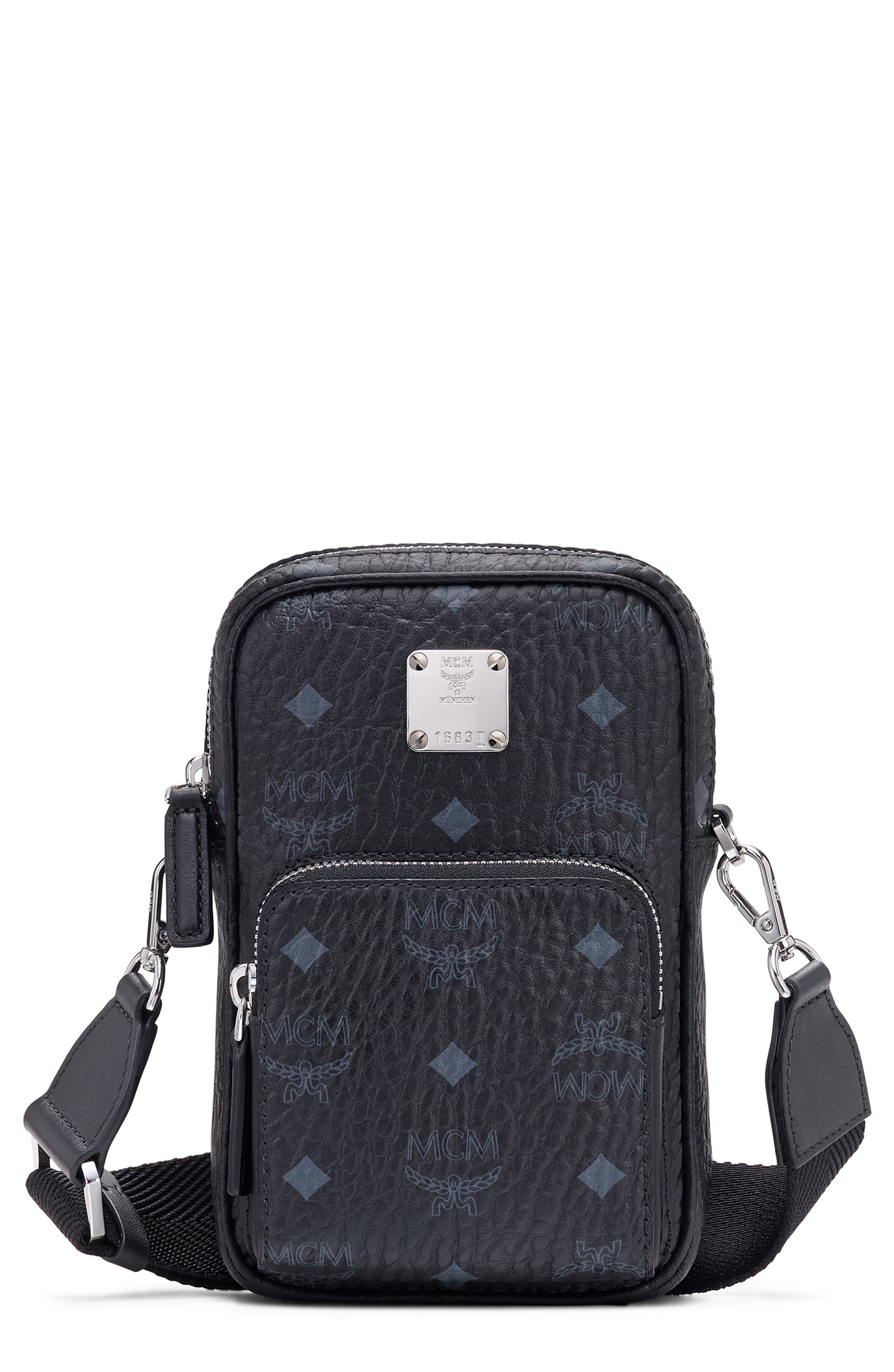 MCM Mini Visetos Original Coated Canvas Crossbody Bag, Main, color, 