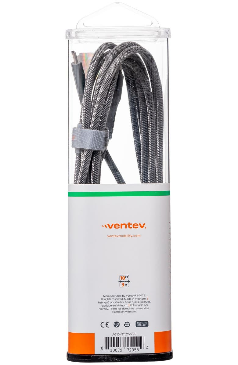 Ventev Alloy USB-A to USB-C High Speed Ultradurable 10 Foot Cable, Alternate, color, Silver