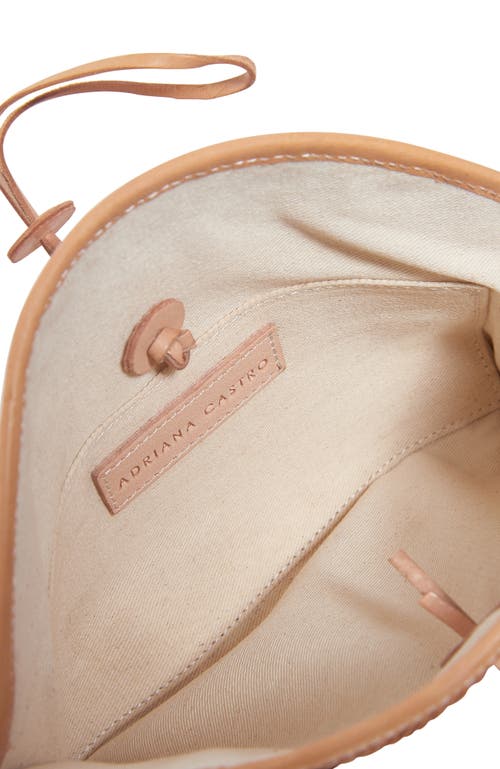 Adriana Castro La Barca Mini Handwoven Leather Clutch In Nude