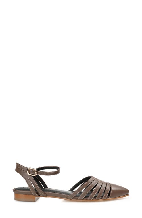 Journee Collection Dexie Strappy Pointed Toe Flat In Brown
