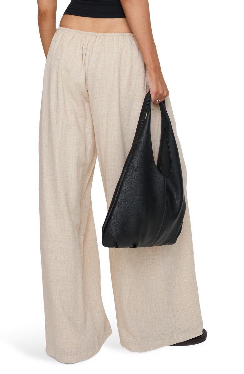 Princess Polly Beach Comber Wide Leg Linen & Cotton Drawstring Pants, Alternate, color, Beige