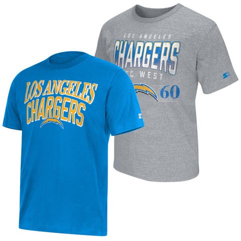 Men's Starter  Powder Blue/Heather Gray Los Angeles Chargers Two-Pack Logo T-Shirt Set