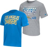 STARTER Men's Starter Powder Blue/Heather Gray Los Angeles Chargers Two-Pack Logo T-Shirt Set