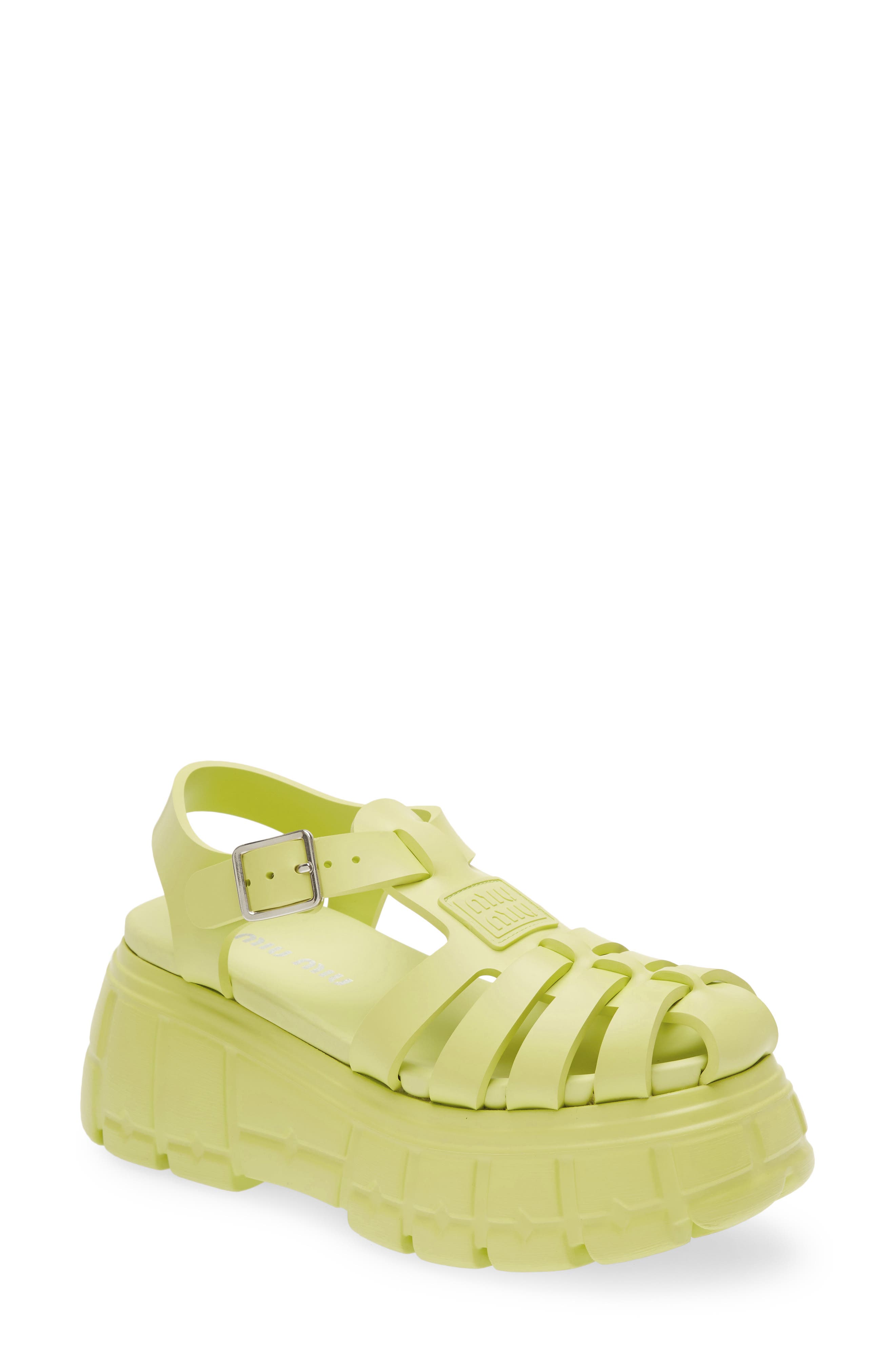 Miu Miu Tire Platform Fisherman Sandal, Main, color, 