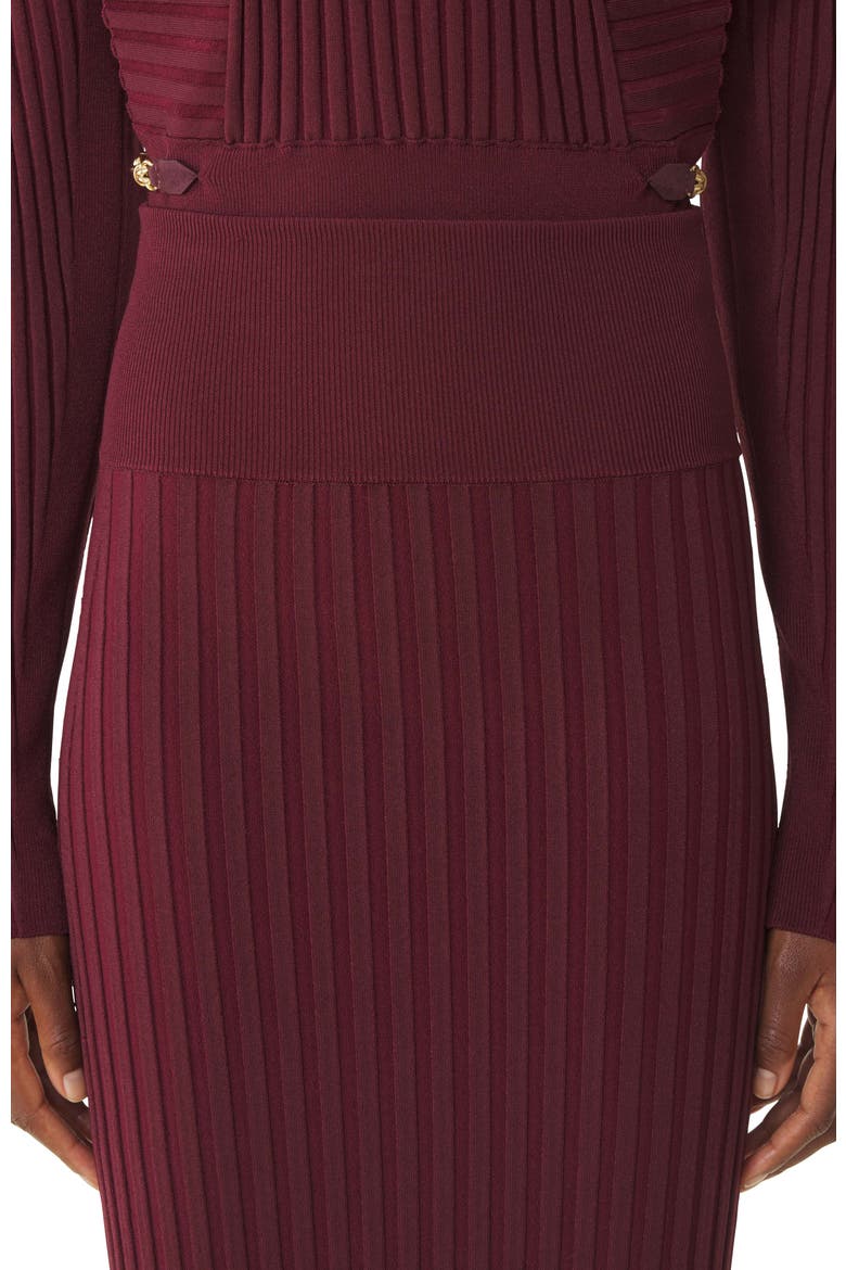 Red Midi Skirt In Viscose, Alternate, color, Red