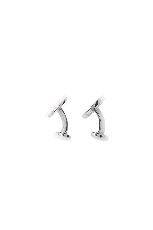 Burberry Ekd Stamp Cufflinks In Silver