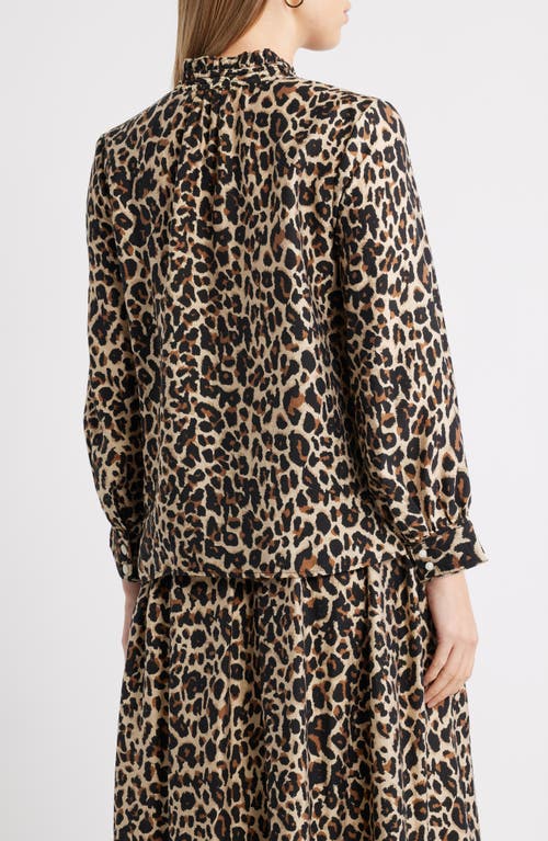 Caslonr Caslon(r) Ruffle Button-up Shirt In Animal Print