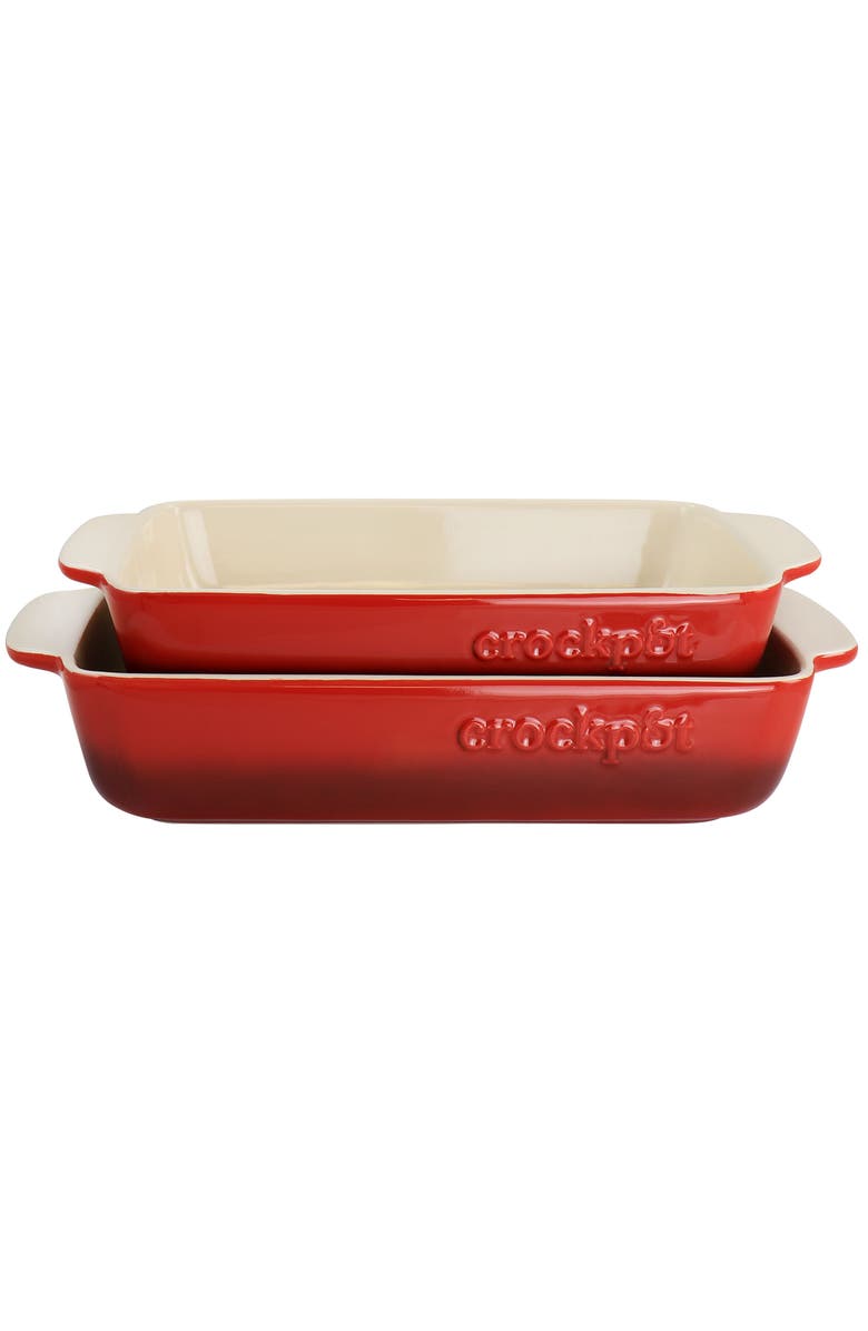 Crock-pot 2 Piece Stoneware Bake Pans, Main, color, Red