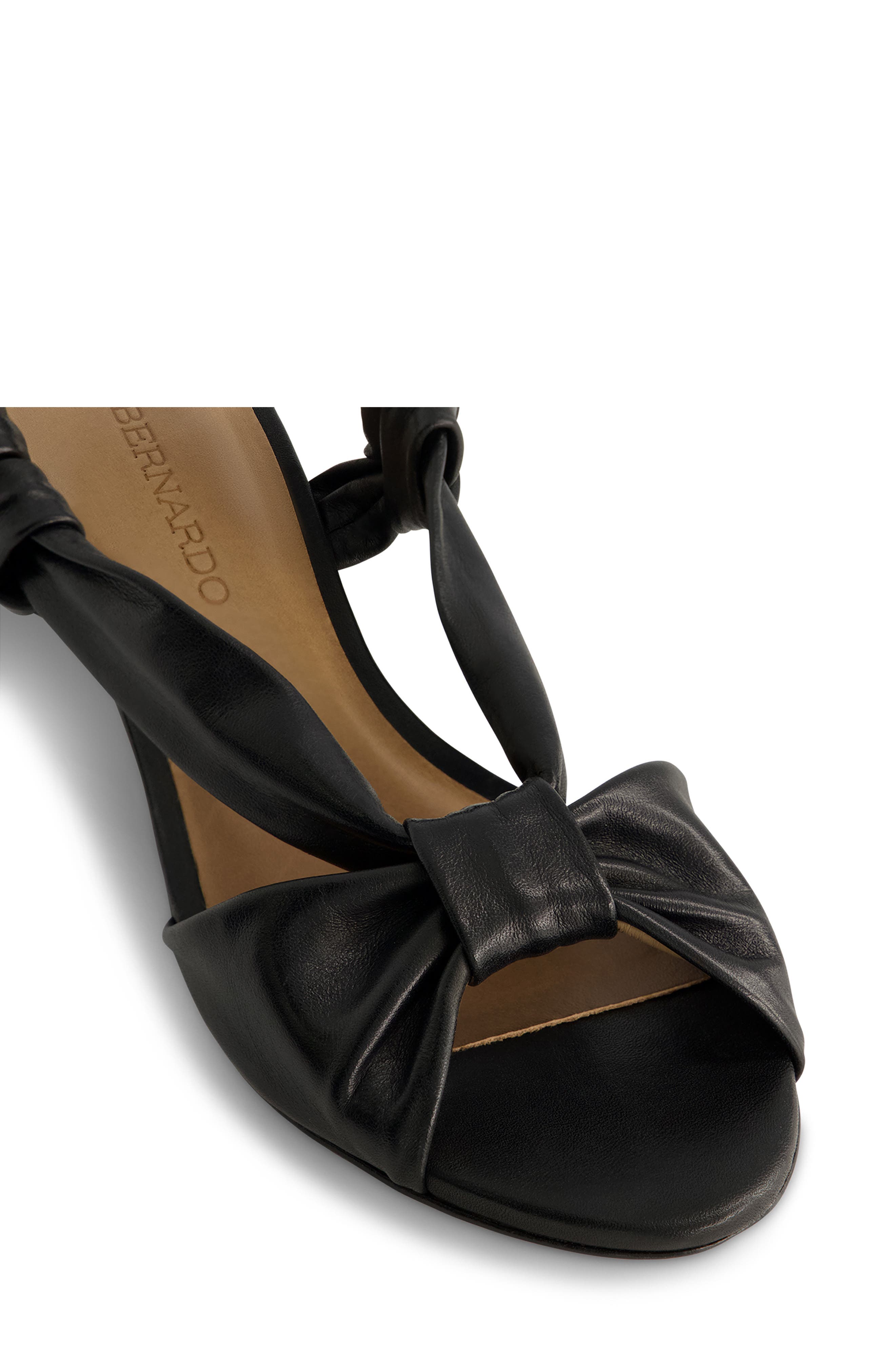 Bernardo Footwear Winifred Slingback Wedge Sandal, Alternate, color, Black Glove Leather